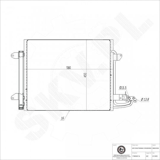 Condensator Climatizare VW Caddy III Turan Dezumidificator 1t0820411a