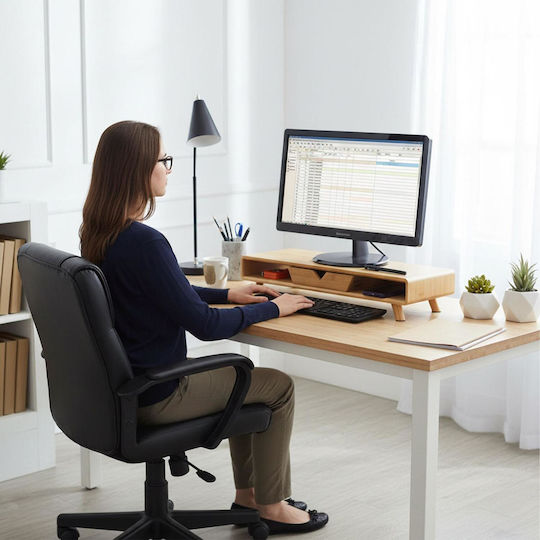 Relaxdays Desktop Monitor Stand Beige (10053052)