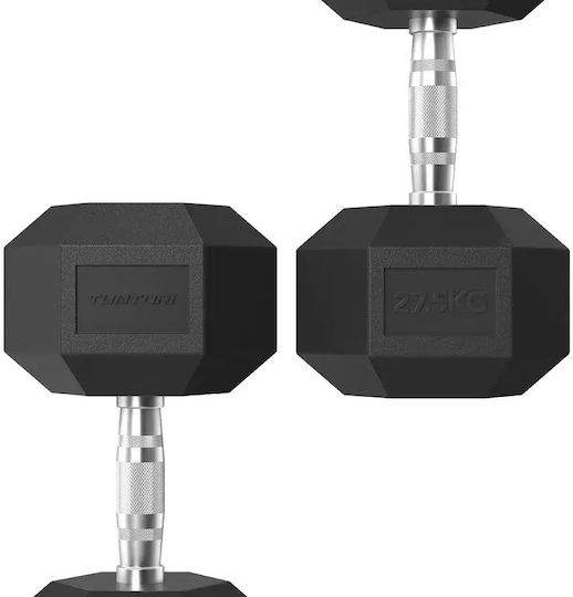 Tunturi Hexagon Rubber Dumbbell 1 x 27.5kg