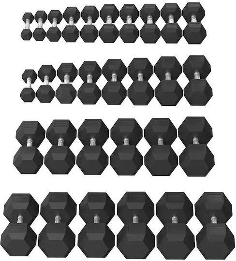 Tunturi Sechseck Gummi Kurzhantel 1 x 25kg