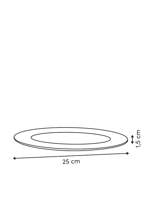 5Five Shallow Plastic Multicolour Plate with Diameter 25cm