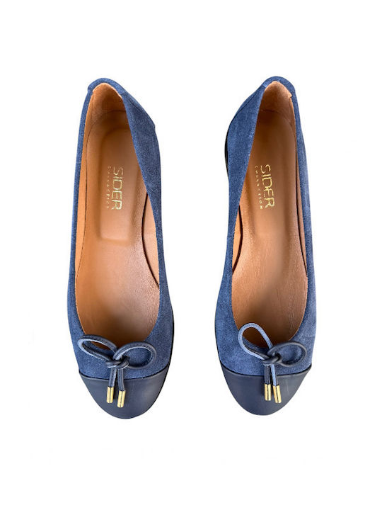Leder Damen Ballerinas in Blauen Farbe