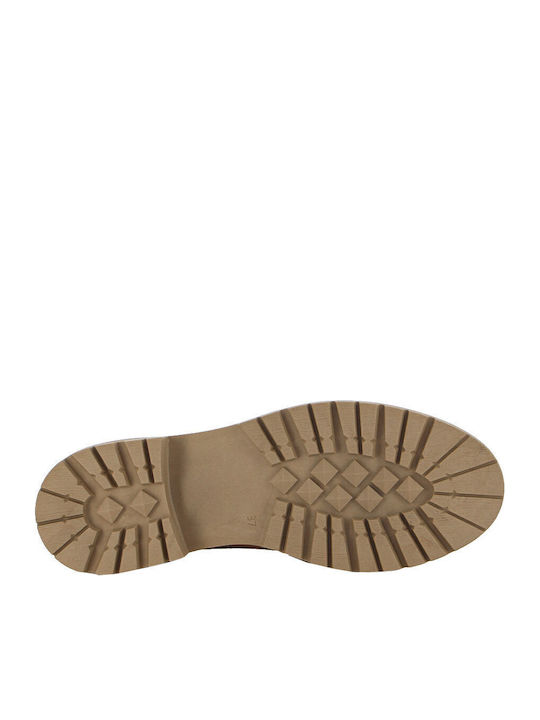 Leather Women's Moccasins In Beige Color