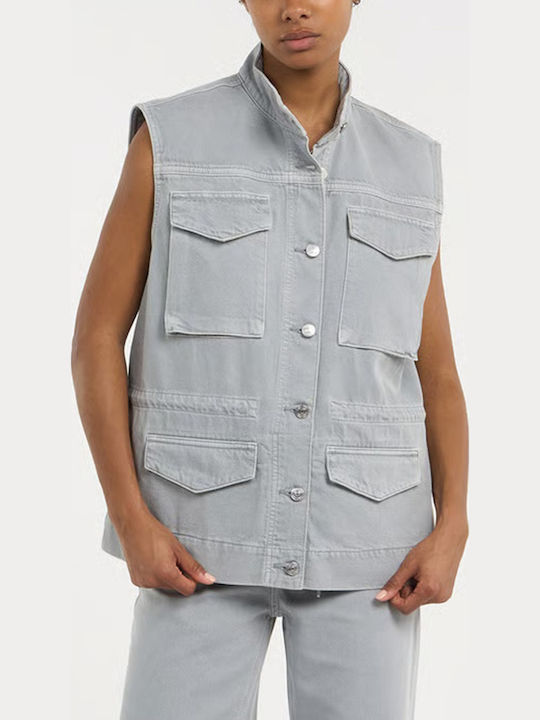 Calvin Klein Jachetă Damă Fără Mâneci pentru Iarnă Soft Gri