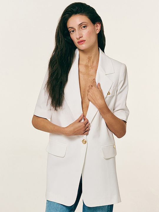 Forel Long Women's Blazer White