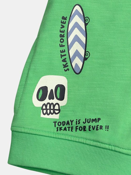 Athleisure Kids Cardigan with Hood Green