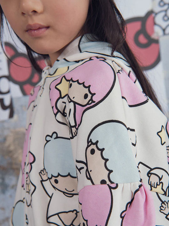 Kids Cardigan Cotton Hooded White