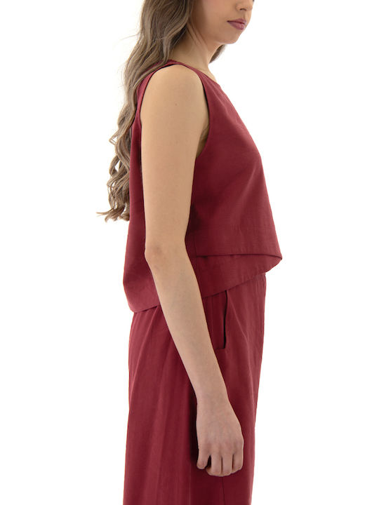 Women's Sleeveless Blouse Red