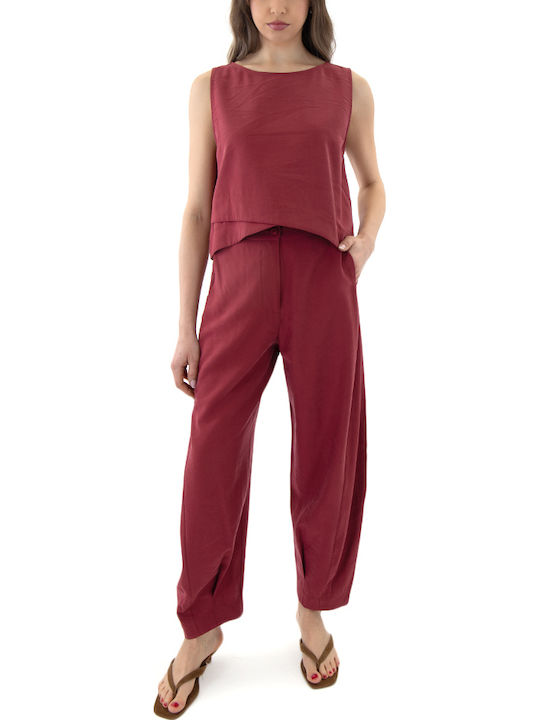 Women's Sleeveless Blouse Red