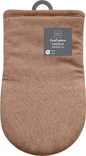 Fabric Kitchen Oven Mitt Brown
