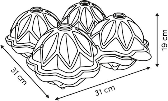 5Five Formă De Gheață Rotundă Din Silicon Capacitate 4 Locuri 213564