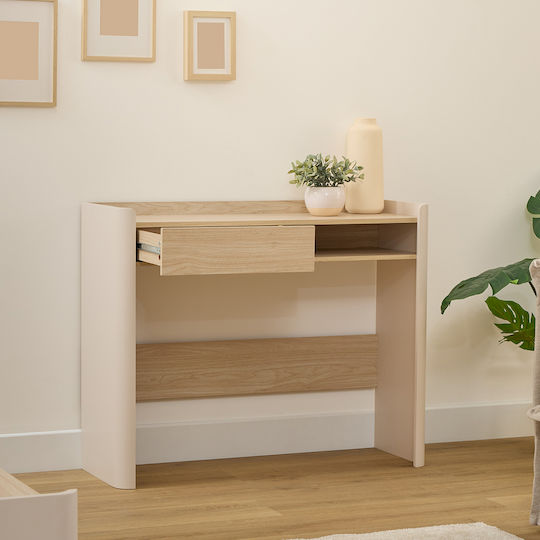 Konsolentisch Holz Beige M100xB35xH80cm Konsolentisch Holz Beige M100xB35xH80cm