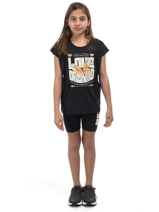 Kids Leggings Cycling Short Black
