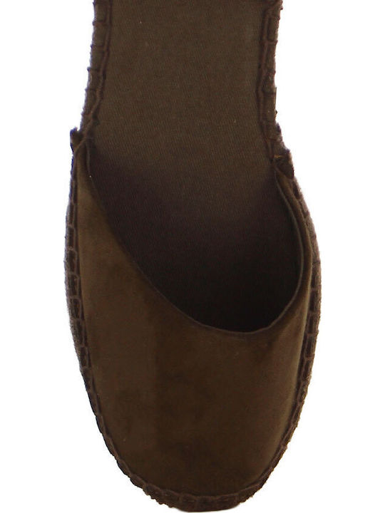 Fabric Women's Espadrilles in Brown Colour