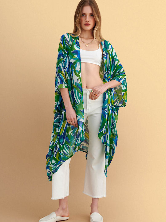 Long Women's Kimono Green