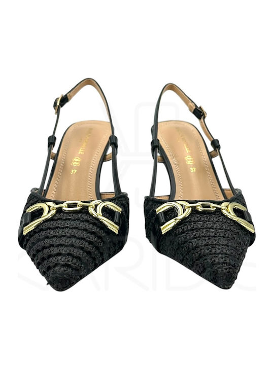 Pantofi Cu Toc Din Piele Negri 10633005 Negru