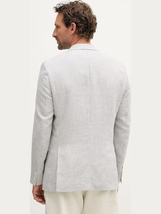 H-hutson Men’s Suit Jacket with Regular Fit White Grey