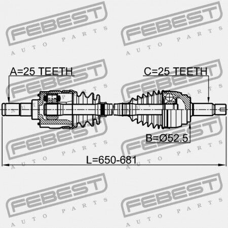 Αριστερό Μπροστινό Μισό Άξονα Hyundai Accent 11 2011-2014 Hma 49500-1r000