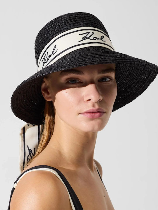 Karl Lagerfeld Women's Wicker Hat Black Karl Lagerfeld Women's Wicker Hat Black
