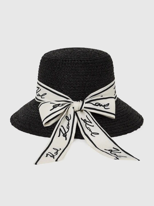 Karl Lagerfeld Women's Wicker Hat Black