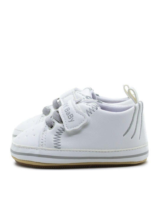 Childrenland Βρεφικά Sneakers Αγκαλιάς Λευκά