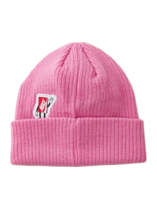Peak Beanie Unisex Σκούφος Πλεκτός σε Ροζ χρώμα
