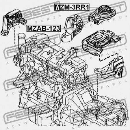 Μανίκι Μαξιλαριού Πίσω Κινητήρα Mazda 3 Bk 2003-2006 Eu Bp4k-39-010b