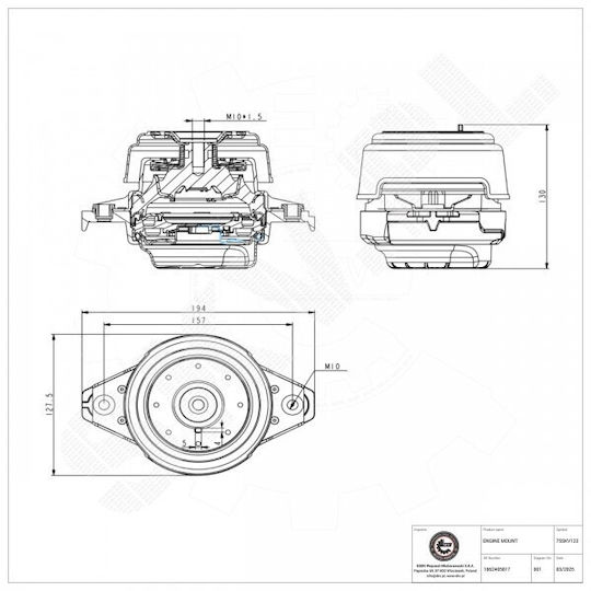 Възглавница на двигател Mercedes-Benz GLE GLS Клас M Вляво 1662405817