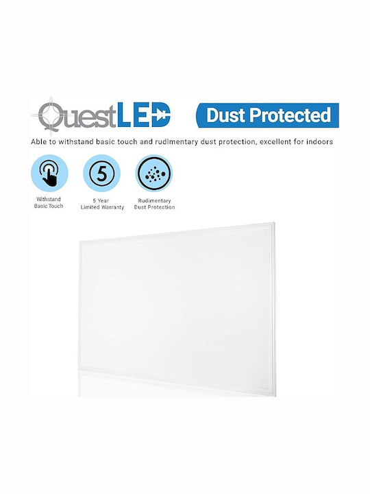 Lightplanet Panou LED Rectangular În Aer Liber 80W cu Lumină Albă Rece 6500K 120x60cm