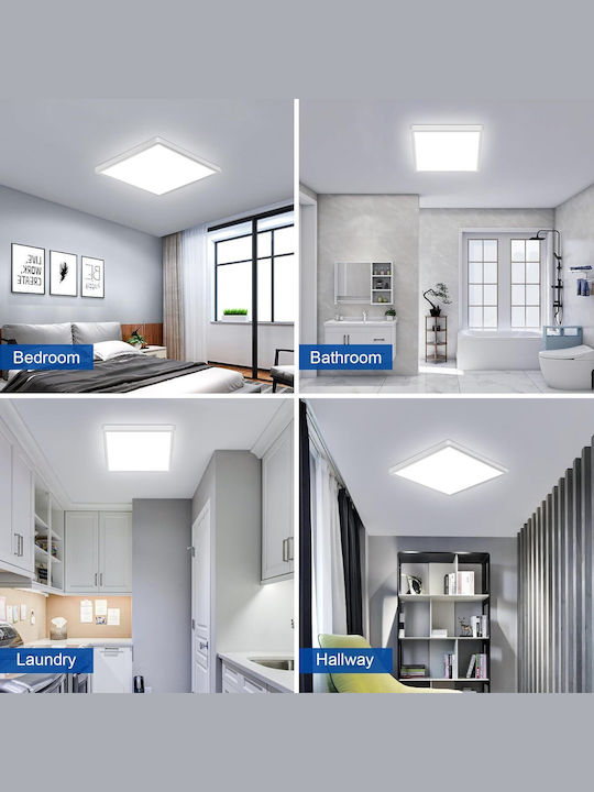 Lightplanet Panou LED Pătrat 24W Cu Lumină Albă Rece 6500K