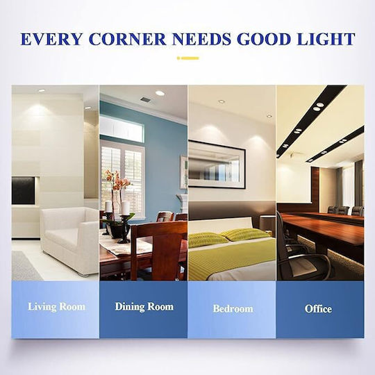 Lightplanet Panou LED Rotund Încastrat 24W cu Lumină Albă Rece 6500K