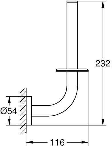 Grohe Επιτοίχια Χαρτοθήκη Μεταλλική Μαύρη