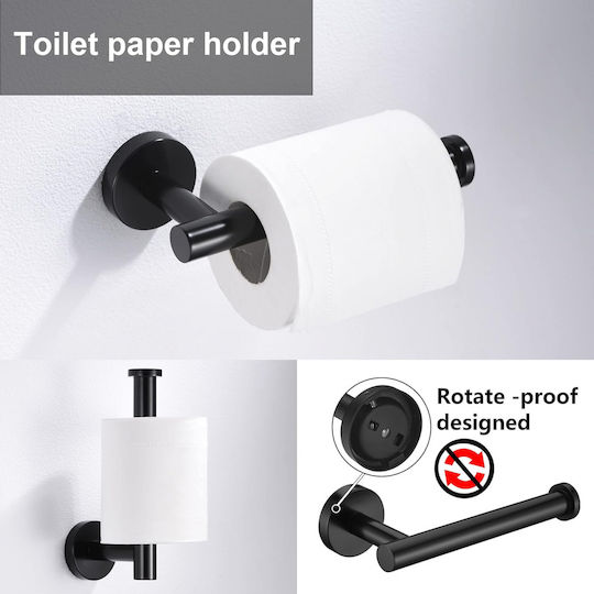 Wall Mounted Bathroom Accessory Set Inox Gray 5 Pieces