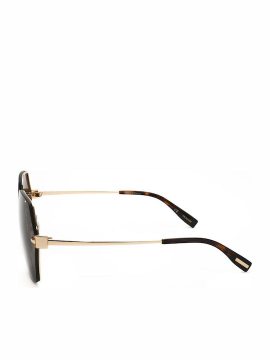 Unisex Sunglasses with Silver Frame and Black Lens
