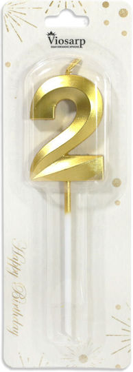 Birthday Candles Gold and Silver Number 2 Vc090-2