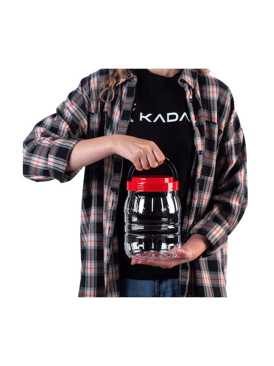 Kadax Σετ 4τμχ Βάζα Ζυμαρικών με Καπάκι Πλαστικό Κόκκινο 2000ml