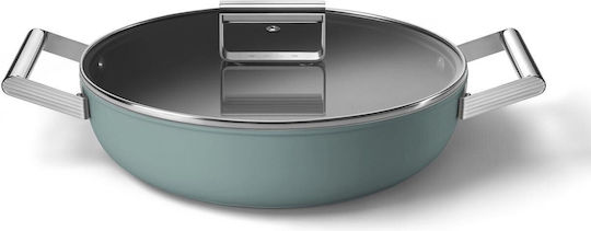 Smeg 50's Style Saute Pan from Aluminum with Lid with Non-Stick Interior Coating 28cm