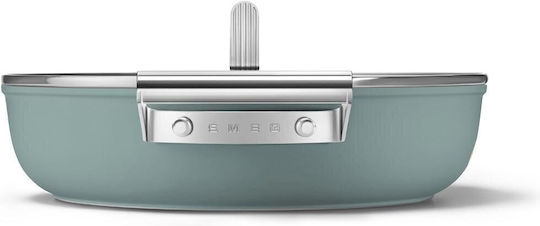 Smeg 50's Style Saute Pan from Aluminum with Lid with Non-Stick Interior Coating 28cm