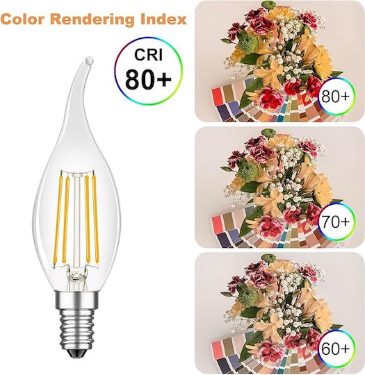 Lightplanet Becuri LED 4W Pentru Bază De Bec E14 Alb Cald 2 Număr Bucăți