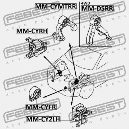 Μαξιλάρι Κινητήρα Αριστερά Υδραυλικό Mitsubishi Lancer Cy Cz 2007.03-2013.02 Eur Mn184091