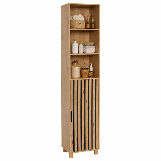 Eurocasa Bathroom Column Cabinet Floor M35xD26xH166cm Brown