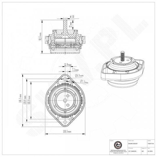Motorhalterung Bmw X3 Links 22113400335