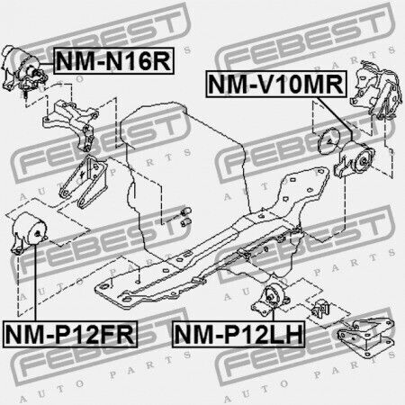 Αριστερό Μαξιλάρι Κινητήρα Υδραυλικό Nissan Primera P12e 2002.01-2007.05 El 11220-au301
