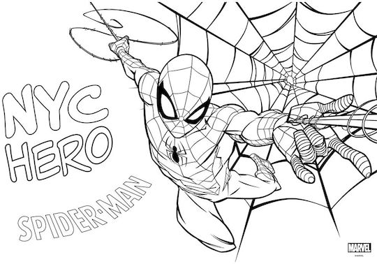 Spiral Drawing Pads Stickers & Stencils A4 Nyc Hero Spider-man 40 Sheets Marvel