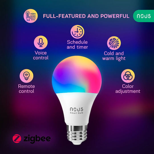Nous Becuri Inteligente LED 9W pentru Dulie E27 RGB 810lm 4 Bucăți