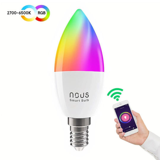 Nous Becuri Inteligente LED 4.5W pentru Dulie E14 RGB 380lm 2 Bucăți