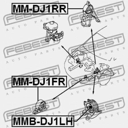 Αριστερό Μαξιλάρι Κινητήρα Mitsubishi Galant Dj1 3a 2003.11 Mexico Mmna Mr234838