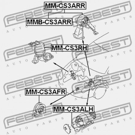 Rechte Motorhalterung Hydraulisch Mitsubishi Lancer Lancer Cedia Cs Ct 2000.03-2009.08 Jpn Mr403666