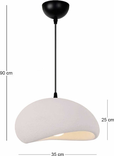 Megapap Riven Κρεμαστό Φωτιστικό Μπεζ με Ντουί E27 35x35x80εκ.