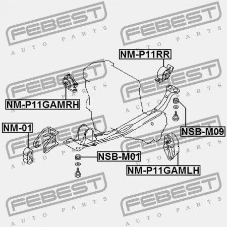 Febest Motorhalterung Links Für Nissan Primera P11e 1996.06-2002.01 El 11220-2f000